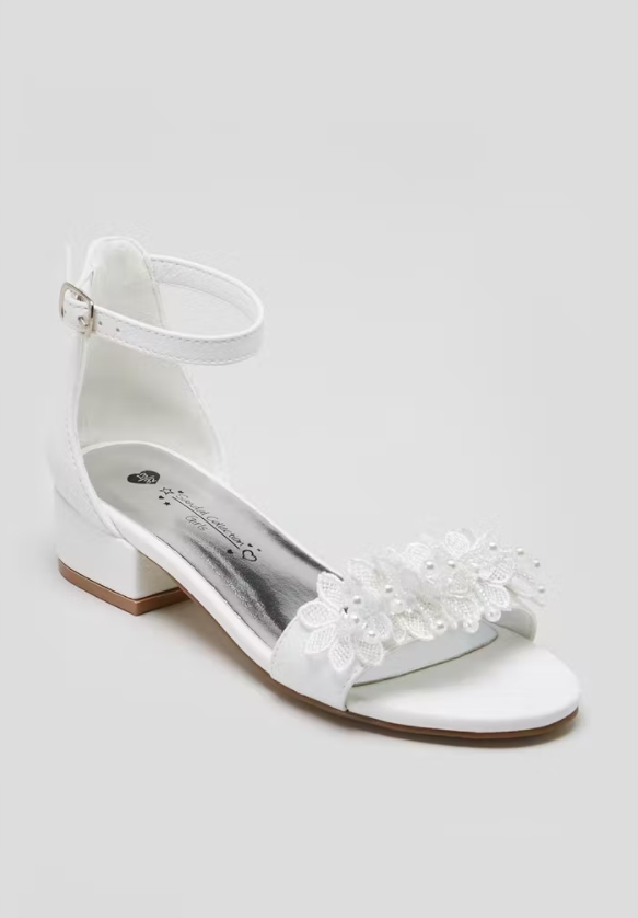MATALAN białe sandały na obcasie buty Komunia 37