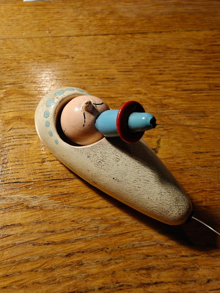 Zabawka drewniana z magnesem BOBAS przedwojenna (?) Manitius (?)