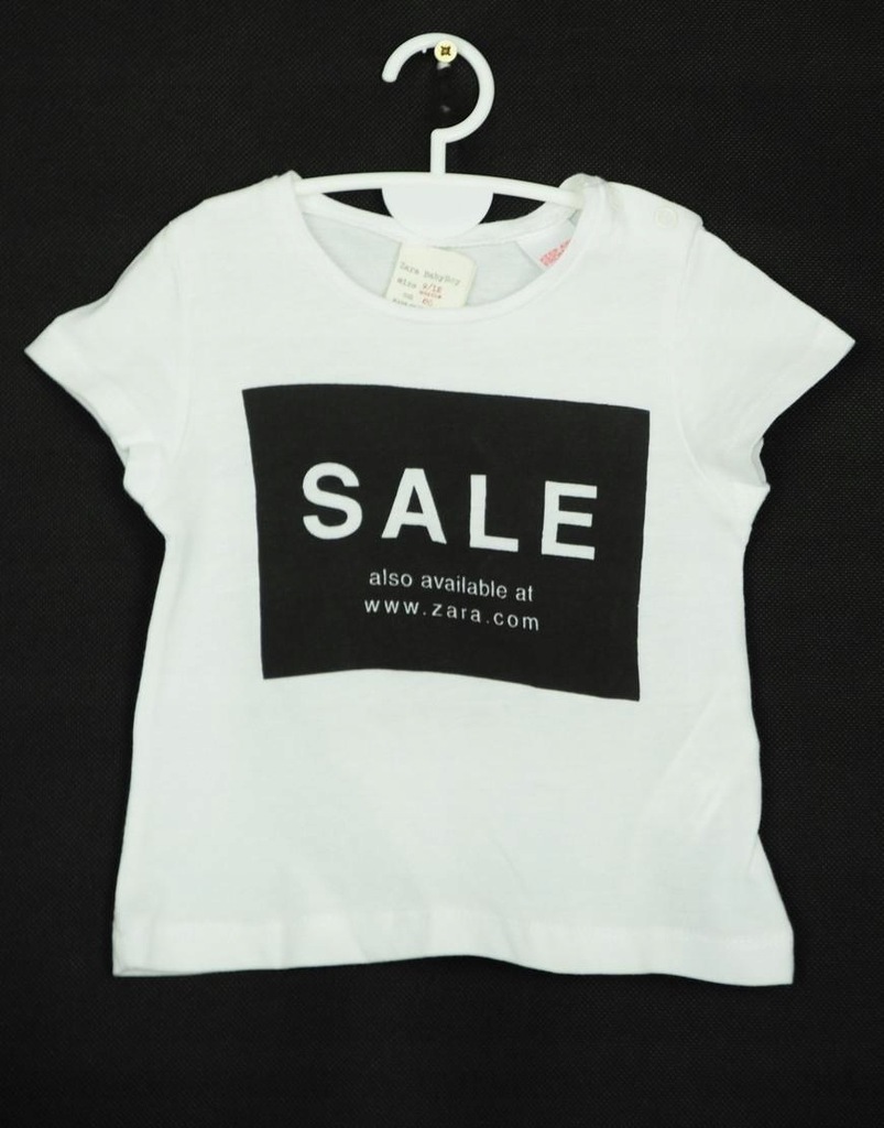 P3P013 ZARA BABY BOY__BLT BIAŁY T-SHIRT NADRUK__80