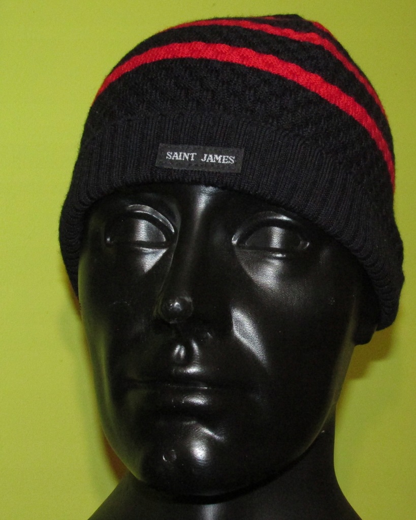 SAINT JAMES Czapka zimowa beanie wielokolorowy r. uniwersalny WOOL