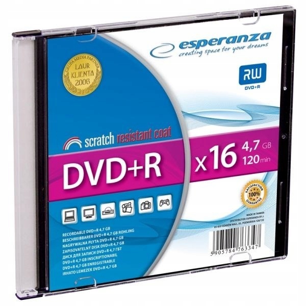 DVD+R Esperanza 4,7GB x 16 Slim 1 (1119)