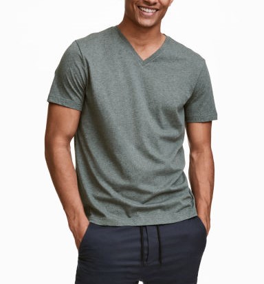 Tshirt koszulka męska v-neck odcień zieleni M SALE