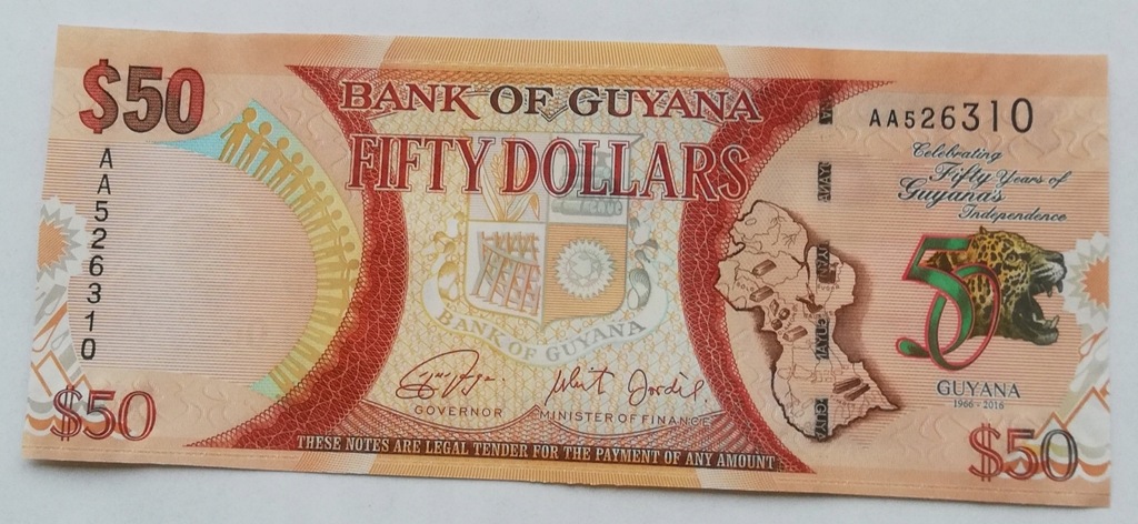 Guyana 50 dolarów 2016