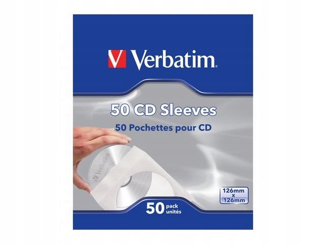 Koperty papierowe na CD DVD Verbatim z okienkiem