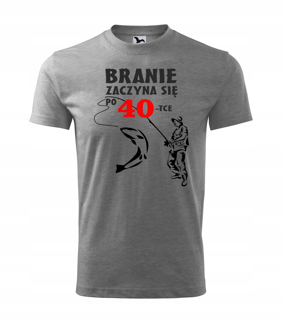 KOSZULKA T-SHIRT BRANIE PO 40-tce wzór 2 S SZARA