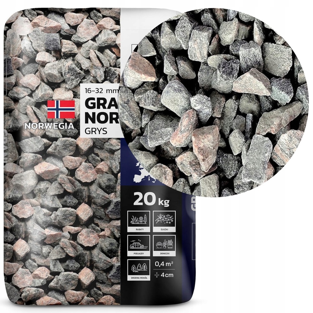 Grys Granit Norweski 16-32mm 20kg