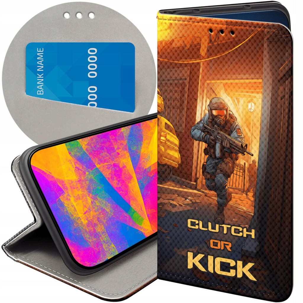 ETUI Z KLAPKĄ DO HUAWEI P9 WZORY CS GO COUNTER-STRIKE FUTERAŁ POKROWIEC