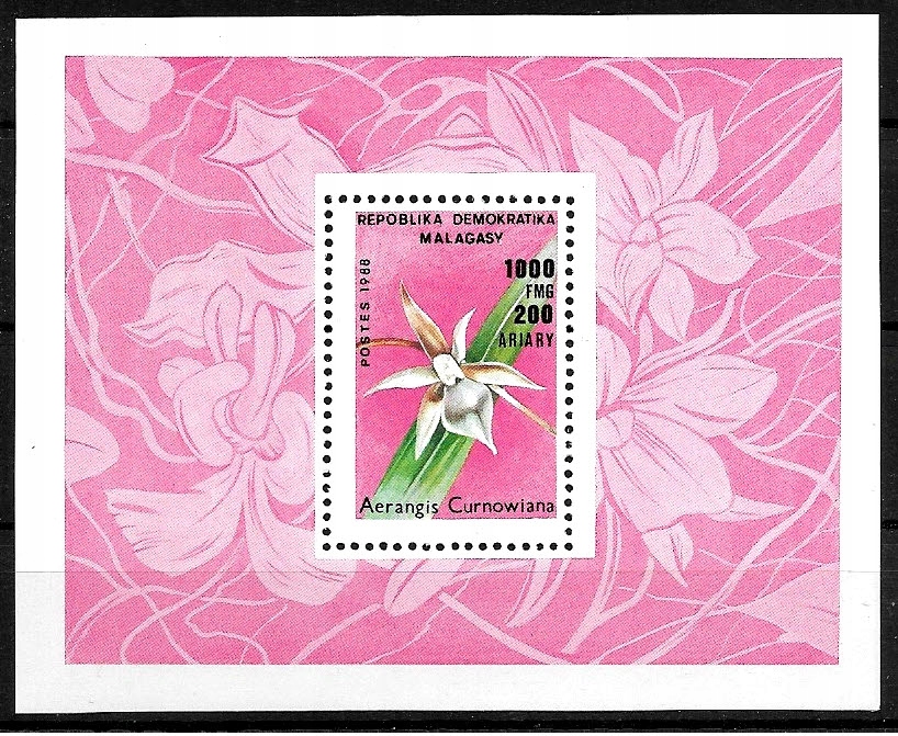 FL642 1988 FLORA kwiaty blok** Madagaskar