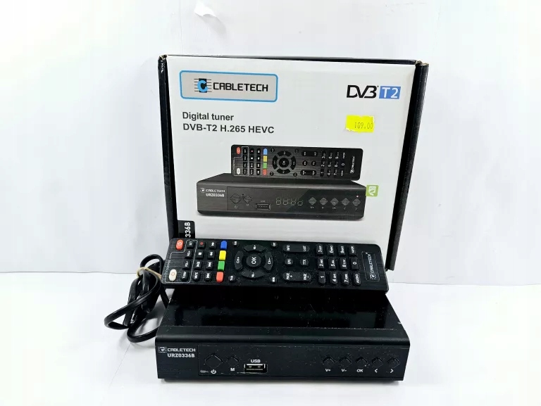 TUNER DEKODER TV DVB-T2 H.265 HEVC USB CABLETECH