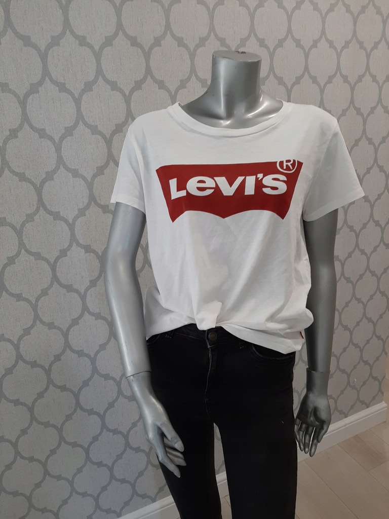 T-shirt biala koszulka Levis 38 M