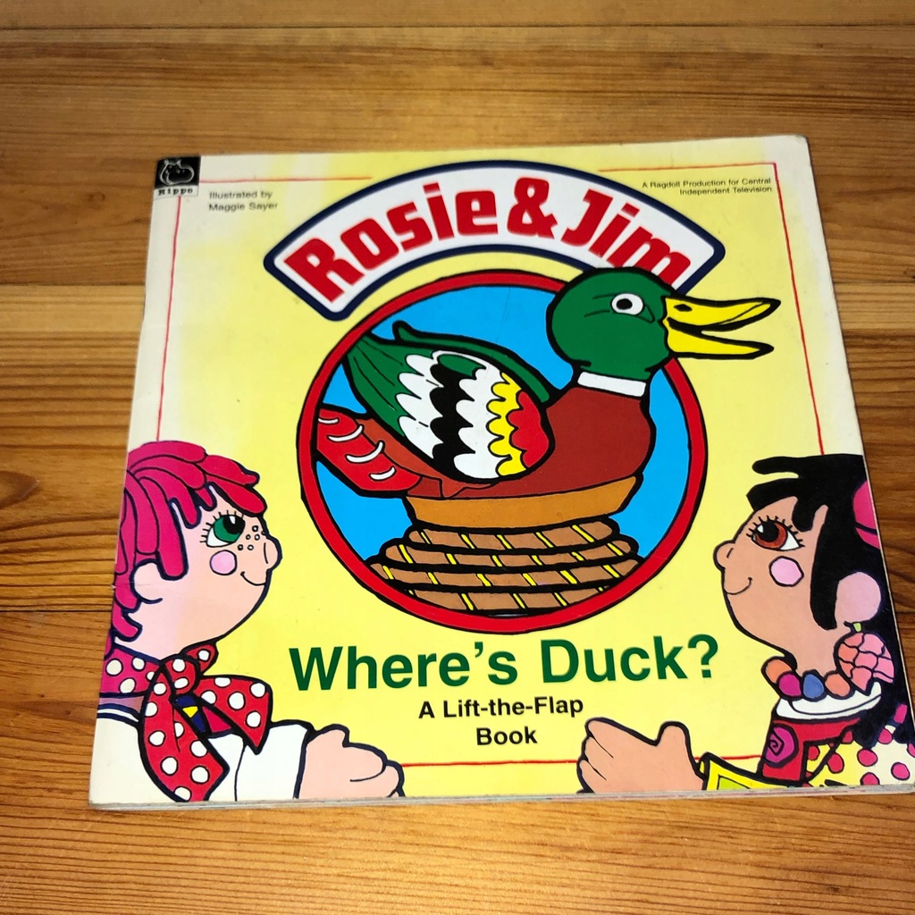 Książka angielsk ROSIE JIM Where Duck? z okienkami