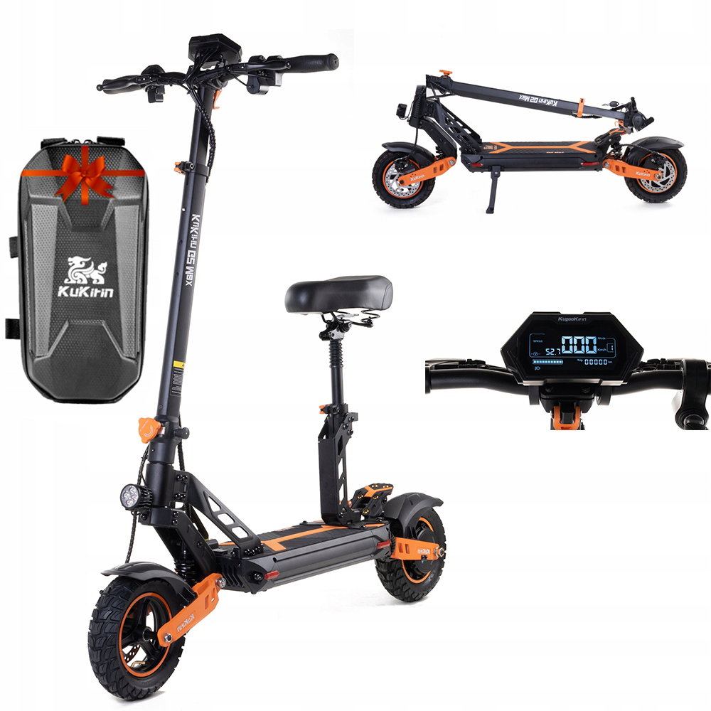 Elektryczny Składany Kukirin G2 Max 1200W 48V 20AH 55KM/H 80KM +Prezent