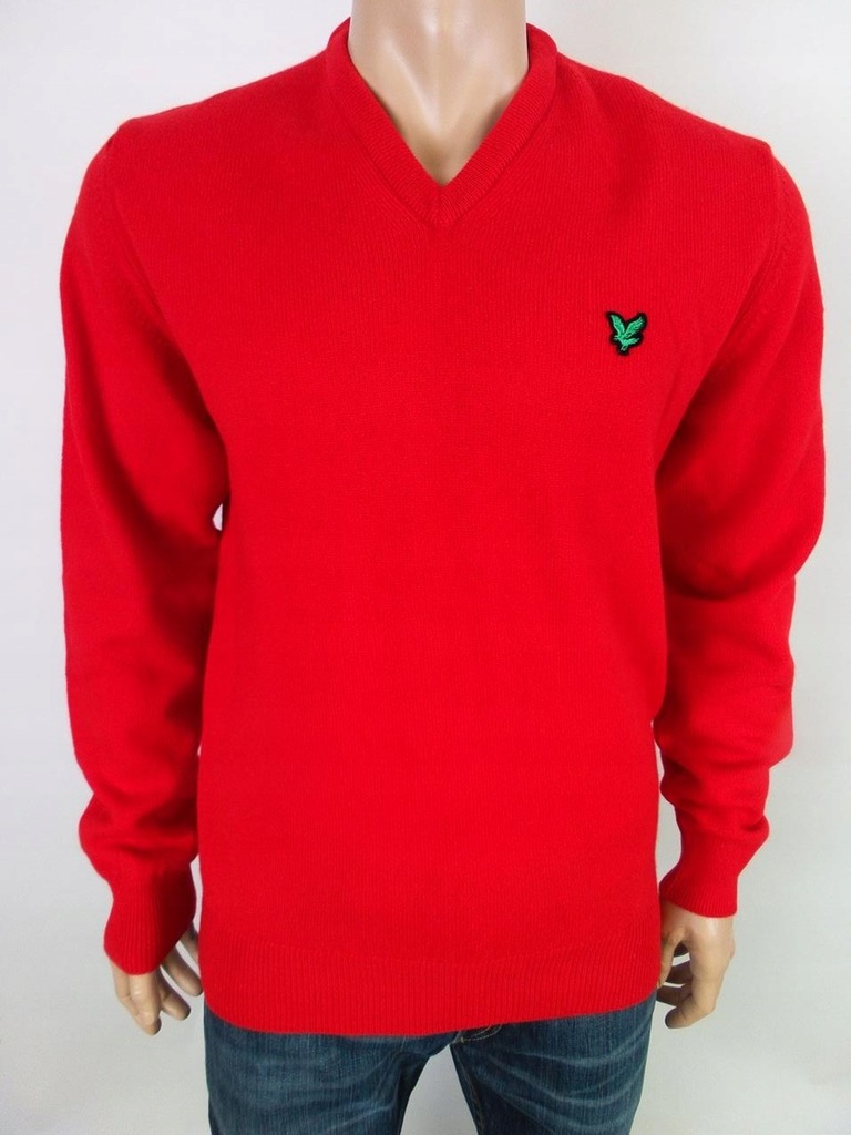 Lyle & Scott rozmiar M Sweter v-neck Logo dz