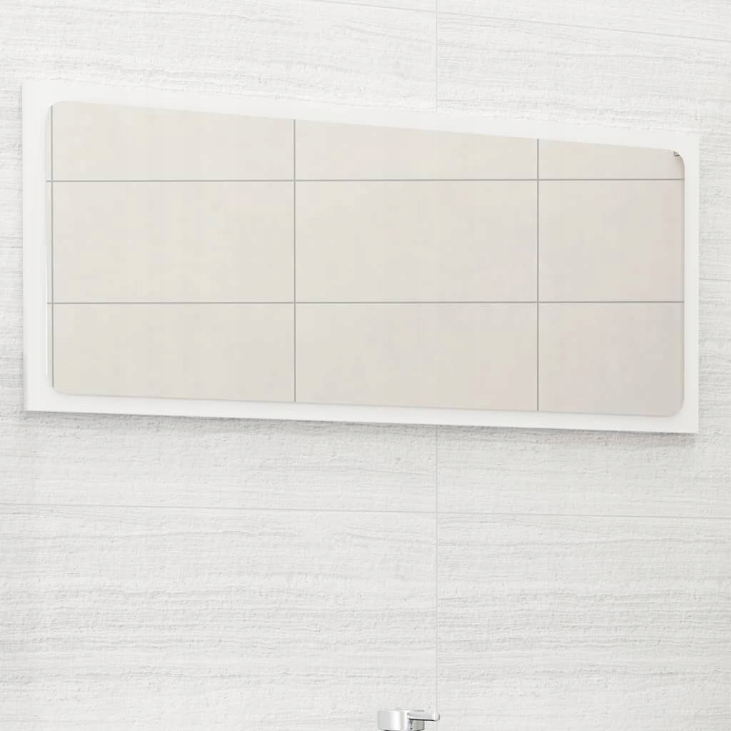 Lustro łazienkowe, wysoki połysk, białe, 80x1,5x3