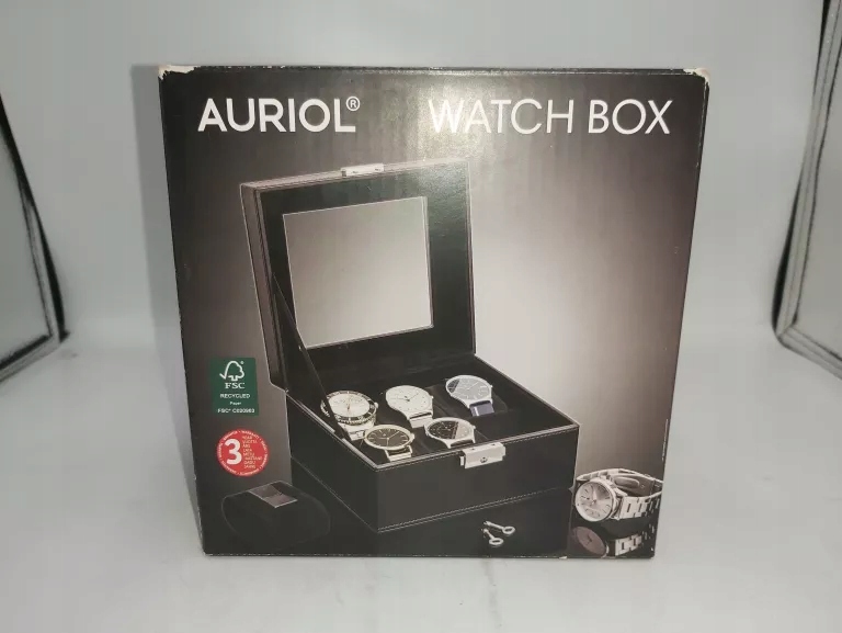 PUDEŁKO NA ZEGARKI AURIOL WATCH BOX CZARNE