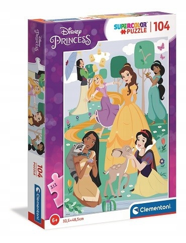 Puzzle 104 elementy Super Kolor Księżniczki Disney