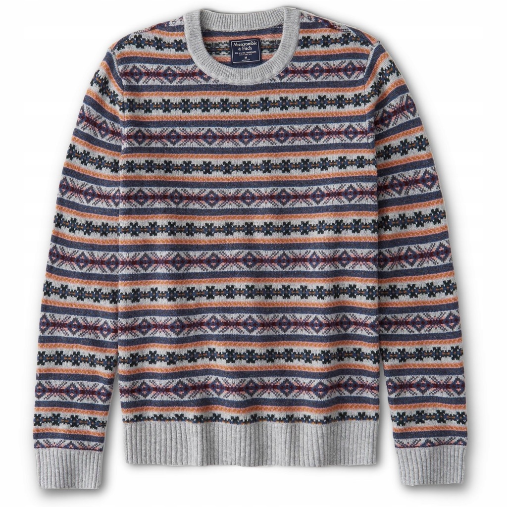 Sweter Męski Fair Isle ABERCROMBIE Hollister USA L