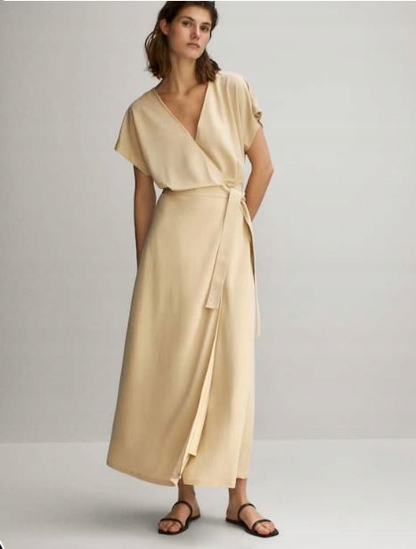 Massimo Dutti _ sukienka kimonowa minimalizm _S