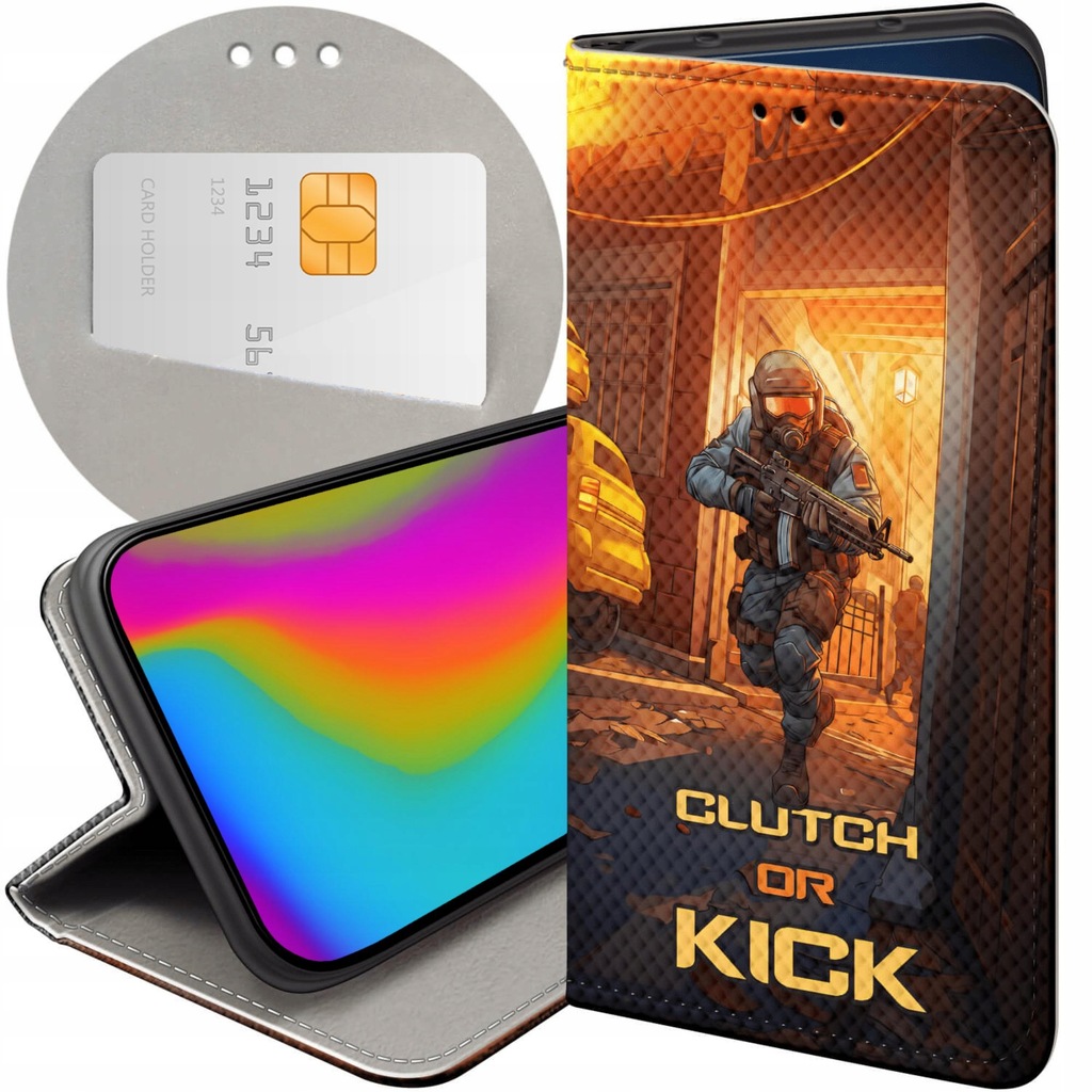 ETUI Z KLAPKĄ DO LG Q6 / G6 FIT WZORY CS GO COUNTER-STRIKE FUTERAŁ CASE