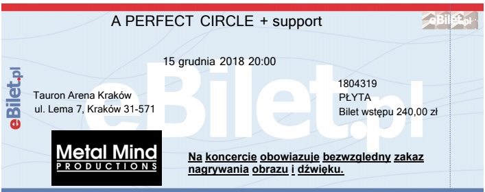 Bilet na koncert A Perfect Circle