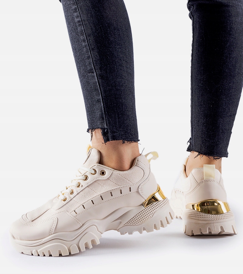 Beżowe sportowe sneakersy Laudes 27419 rozmiar 38
