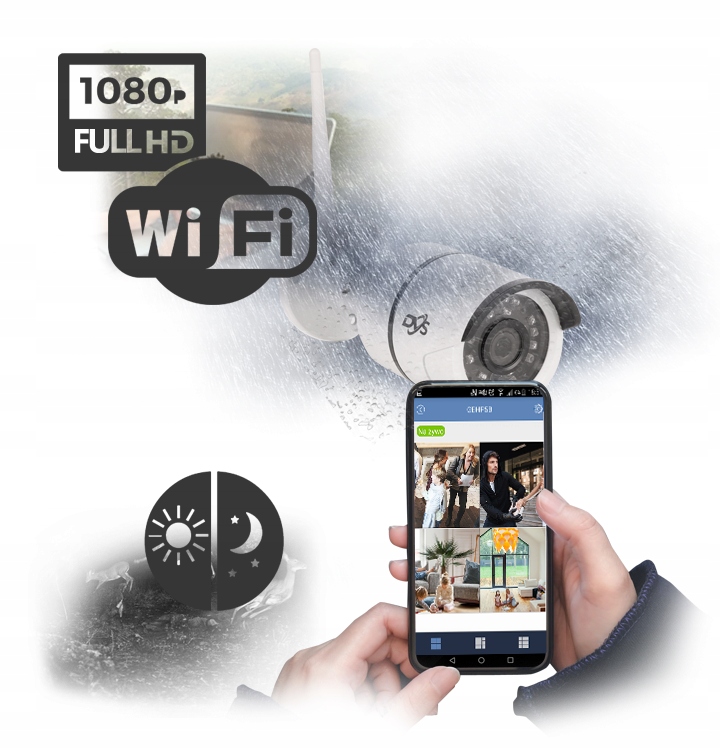 Купить Комплект Wi-Fi-мониторинга с 8 ИК-камерами Full HD по 2 Мпикс.: отзывы, фото, характеристики в интерне-магазине Aredi.ru