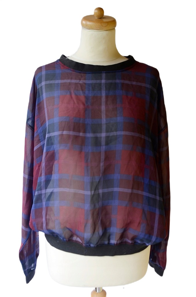 Bluzka Bik Bok M 38 Kratka Oversize Kratkę Granat