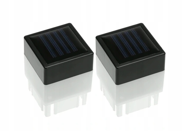 2szt Solarne słupy kwadratowe Lampy na zewnątrz og