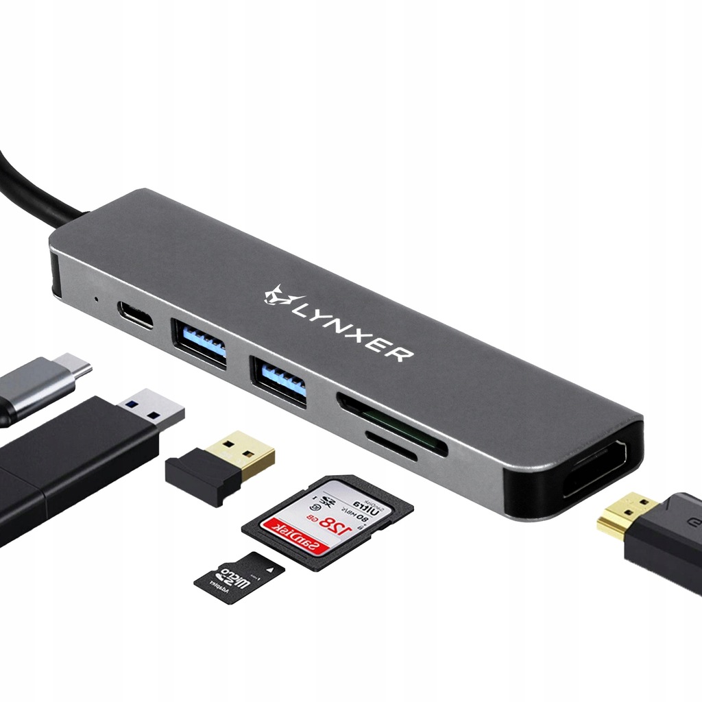 Купить АДАПТЕР-концентратор USB-C 6 в 1 HDMI 4K / USB 3.0 / СЧИТЫВАТЕЛЬ: отзывы, фото, характеристики в интерне-магазине Aredi.ru