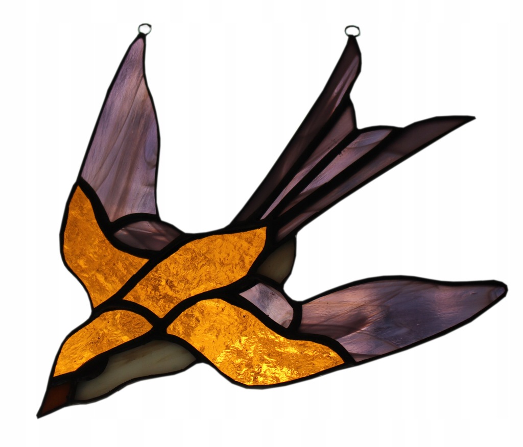 Jaskółka witrażyk Tiffany prezent brązowy ptak