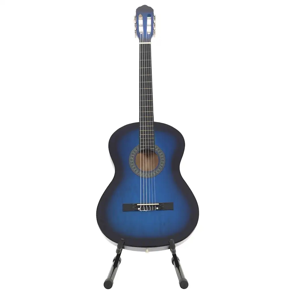 vidaXL 12-częściowy zestaw z gitarą klasyczną, niebieski, 4/4, 39"