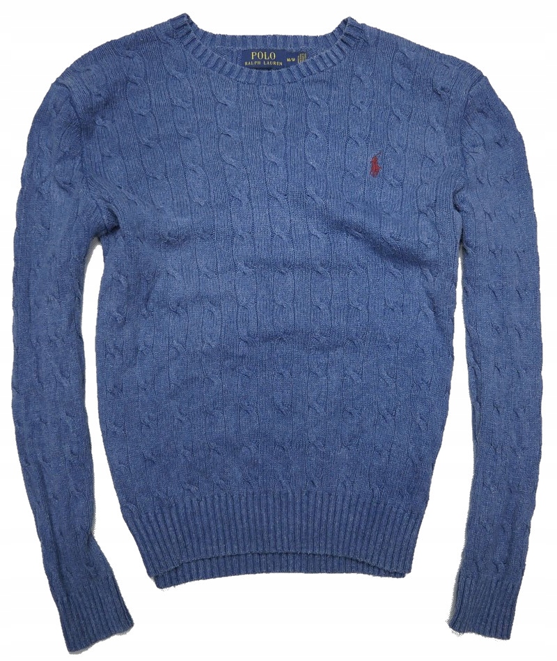 Ralph Lauren POLO sweter jedwab warkocz M