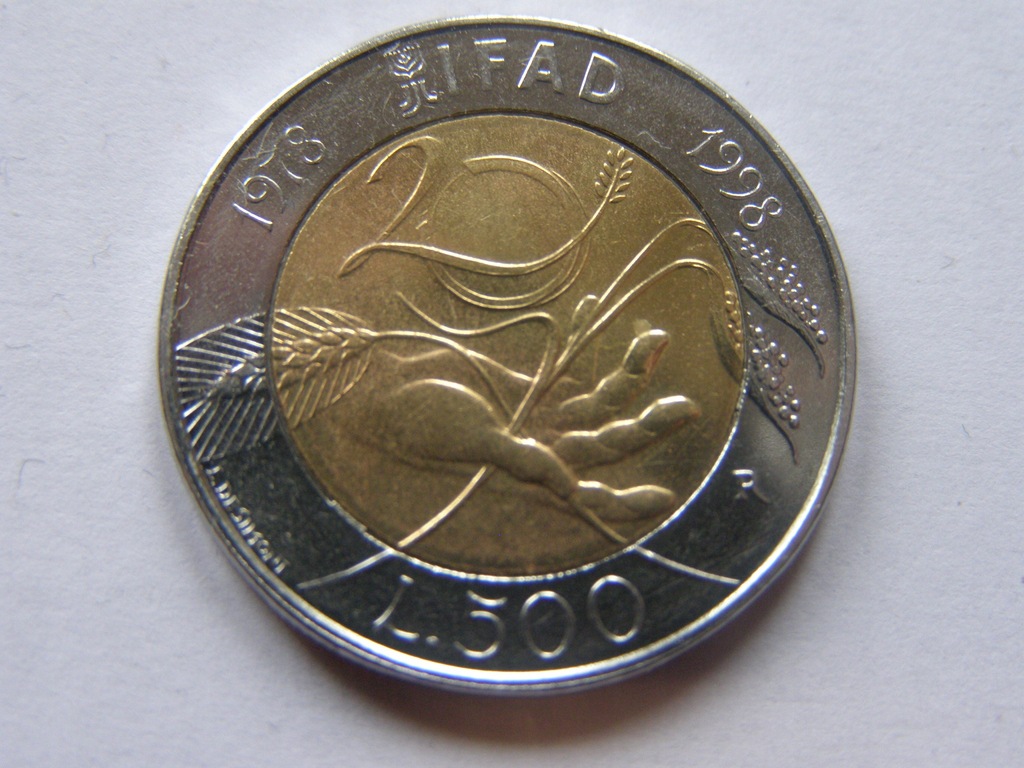 WŁOCHY ITALIA 500 LIRA 1998 ROK BCM OKOLICZNOŚCIOWA 0260