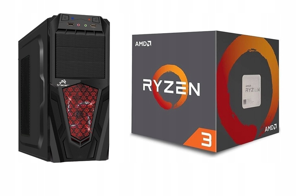 KOMPUTER DO GIER Ryzen1600 8GB GTX1050Ti 4GB +SSD