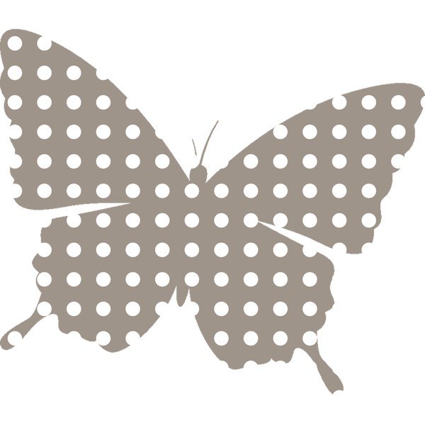Brązowy motyl w kropki 30x30cm naklejka dziecko śc