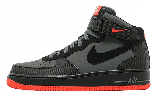 air force 1 mid red and black