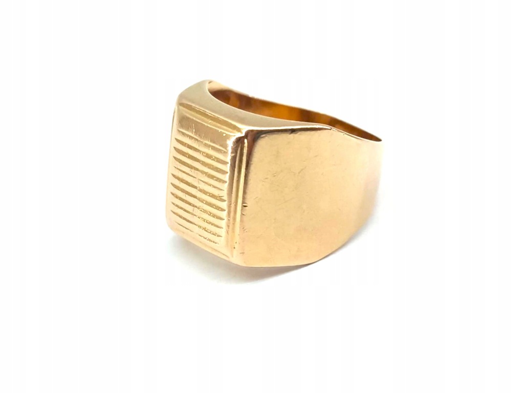 Sygnet złoty próba 585, 7,59g, rozmiar 22, szerokość 1,4cm