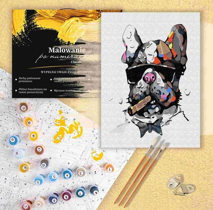 Obraz do malowania po numerach na płótnie buldog