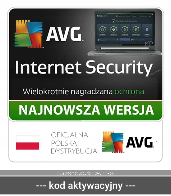 AVG Antywirus AVG Internet Security 2024 10 st. / 12 miesięcy ESD