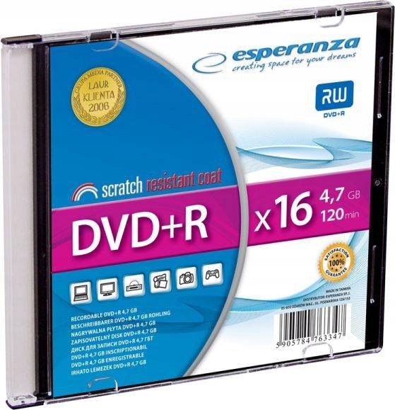 Esperanza DVD+R 4.7 GB 16x SLIM OP=10 S