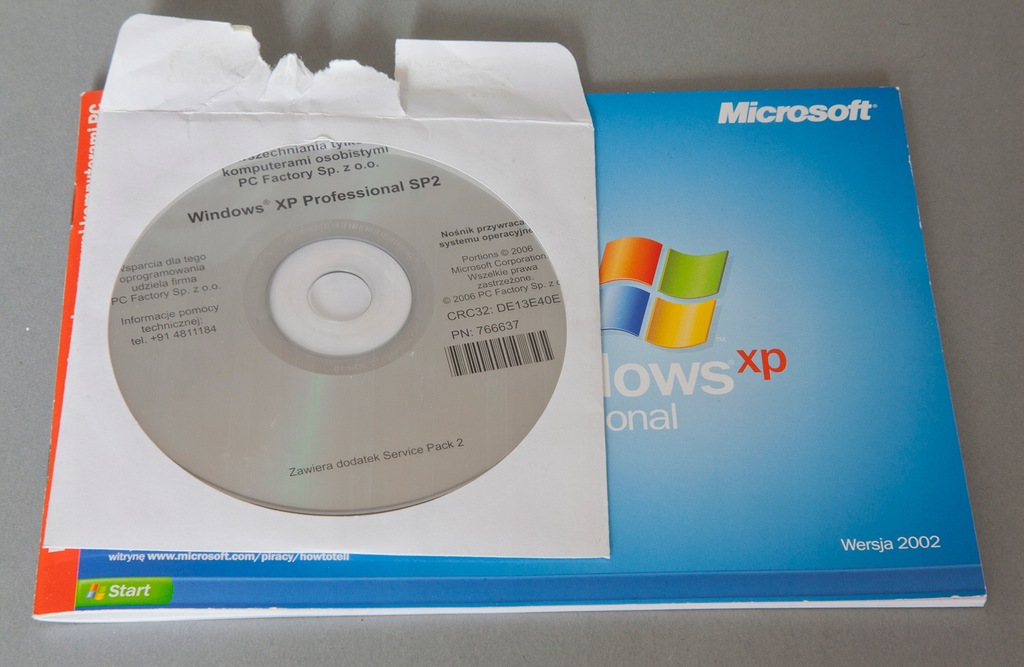 Windows XP Professional SP2 wersja 2002