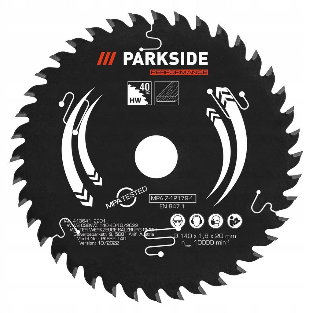 PARKSIDE Performance tarcza do pilarki do drewna 40 zębów 140mmx20mm
