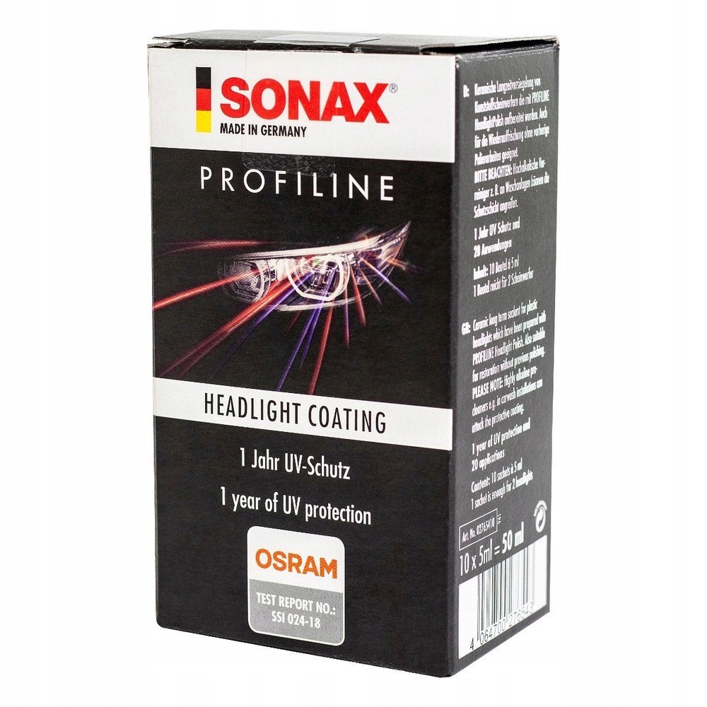 SONAX HEADLINGHT COATING POWŁOKA CERAMICZNA LAMP