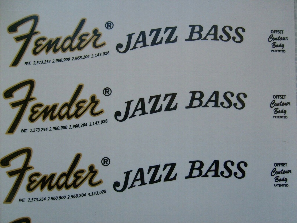 Fender Jazz Bass Logo Dekal