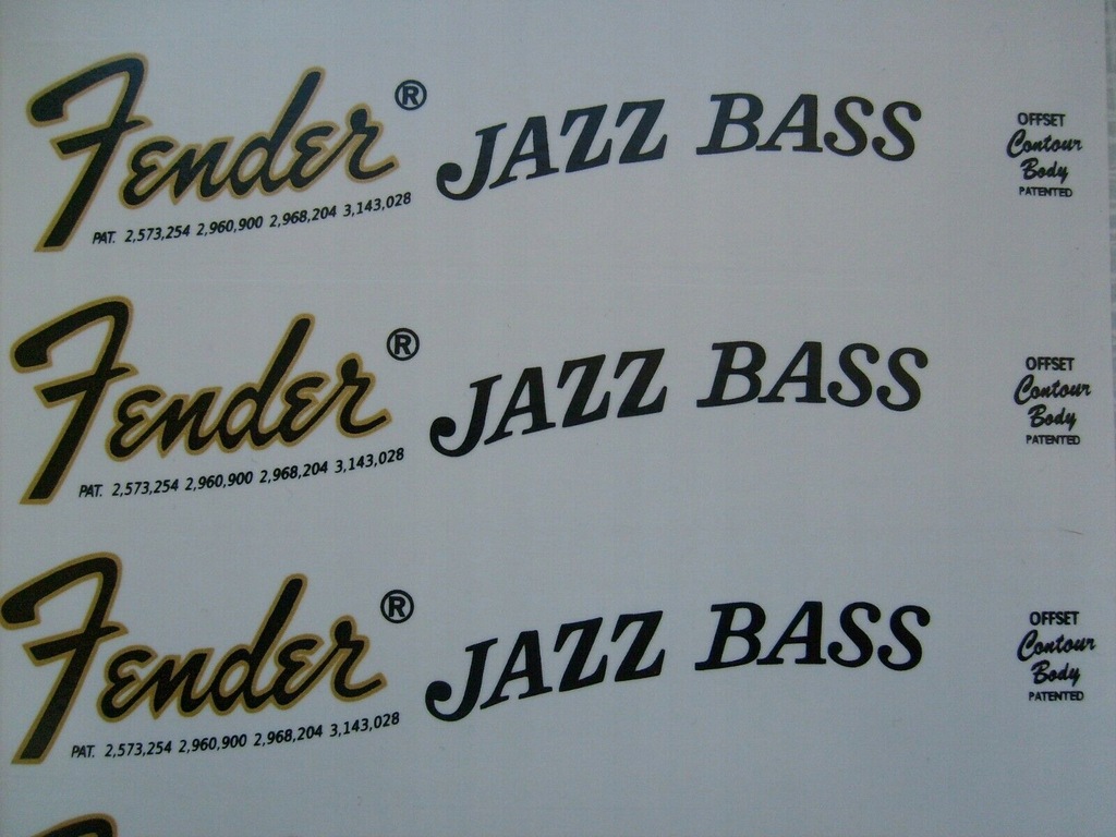 Fender Jazz Bass Logo Dekal 10129067136 Oficjalne Archiwum Allegro