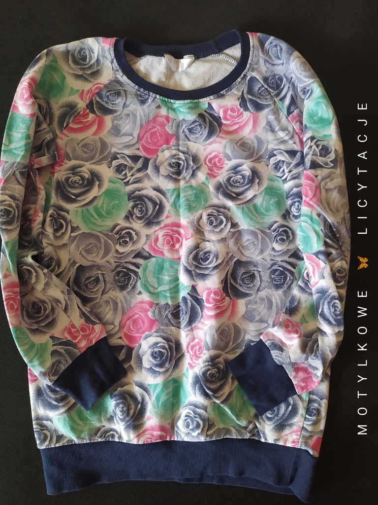 BAWEŁNIANA BLUZA W KWIATY 152