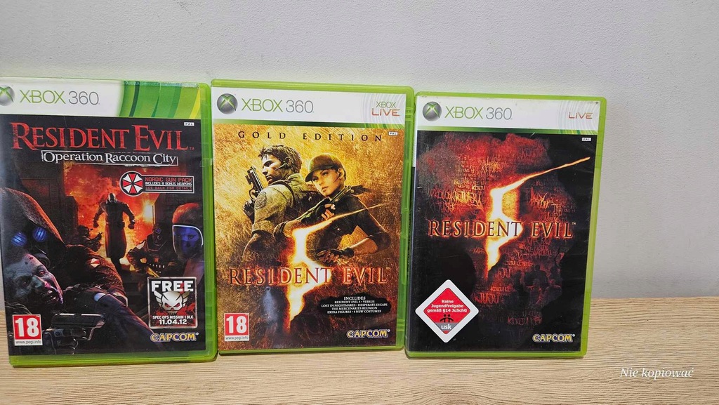 zestaw gier RESIDENT EVIL 5 GOLD EDITION operation raccon city xbox 360