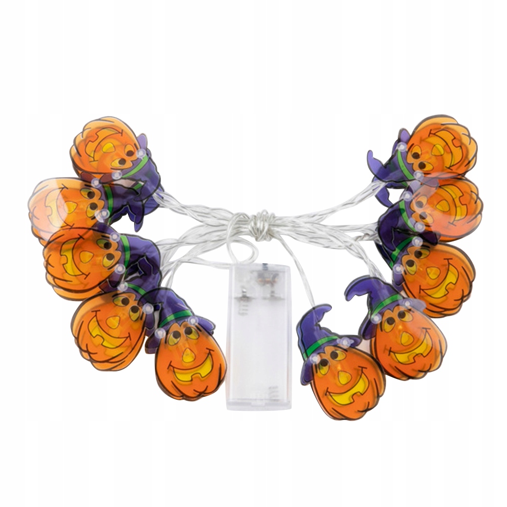 Halloween LED Garlands Pumpkin with Witch Hat Stri