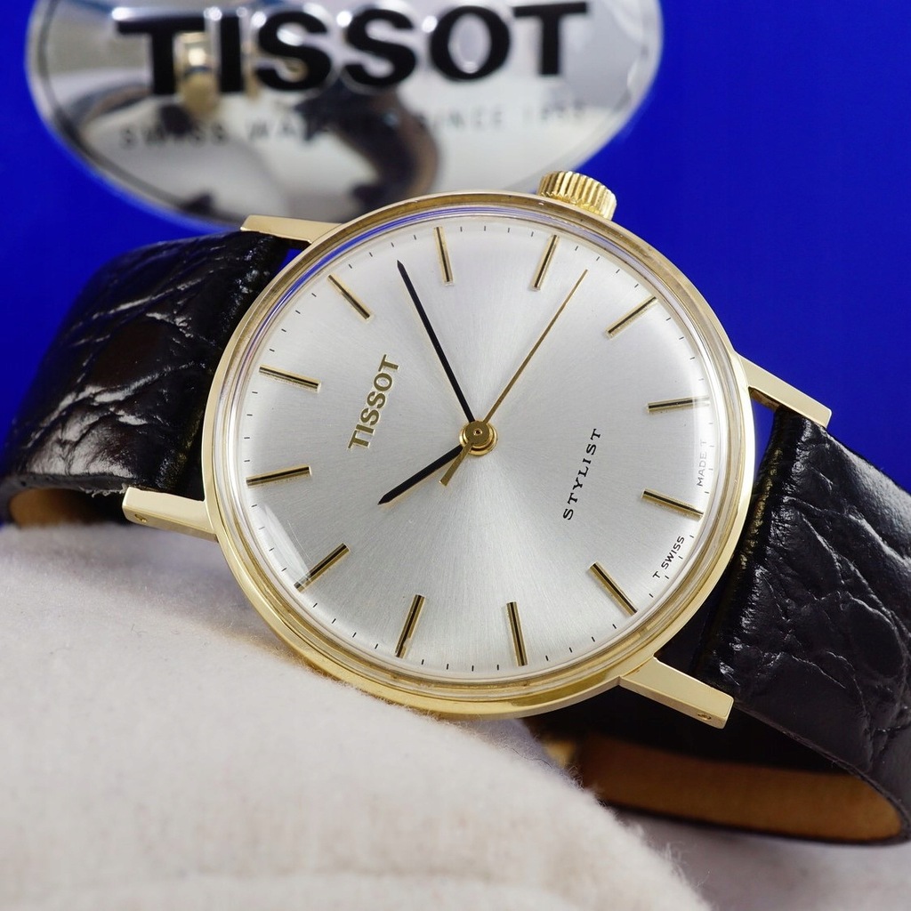 TISSOT STYLIST złoty zegarek 14K + BOX