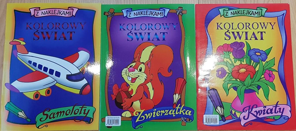 KOLOROWY ŚWIAT - ZESTAW 3 KSIĄŻEK Z NAKLEJKAMI